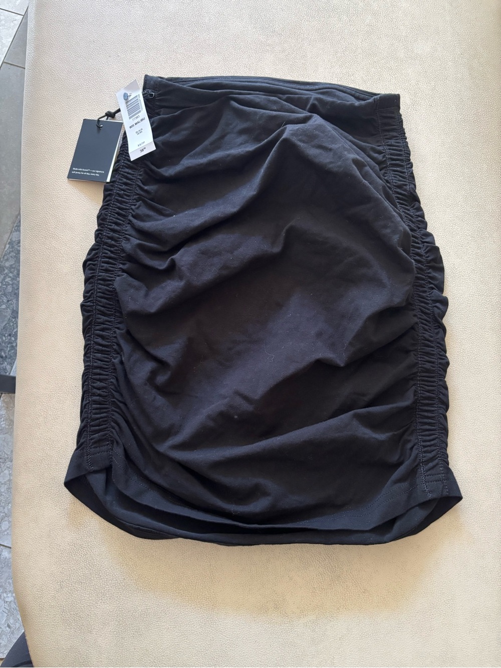 TNA Black Ruched Mini Skirt